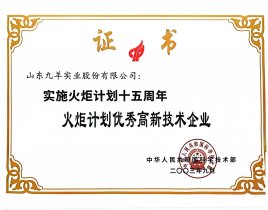 火炬打算优良高新技术企业